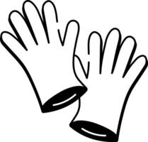 An icon of medical gloves illustrated in hand drawn style vector
