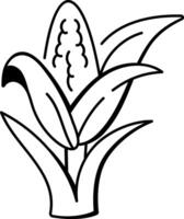 A sketchy style icon showing gmo corn vector