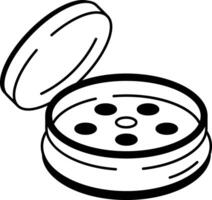 An icon of a petri dish designed in doodle style vector