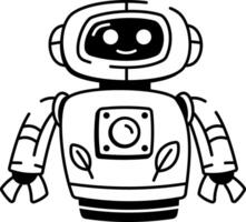 A hand drawn style icon showing a bio robot concept vector