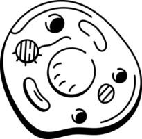 A hand drawn style icon representing animal cell structure vector