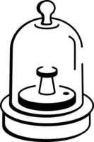 A drawing style icon showing a desiccator laboratory tool vector