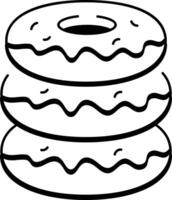 An icon of donut tower designed in sketchy style vector