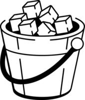 A doodle style icon showing an ice bucket vector