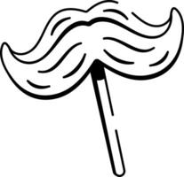 A sketchy style icon showing a fake mustache vector