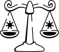 A hand drawn style icon showing hormonal change process vector