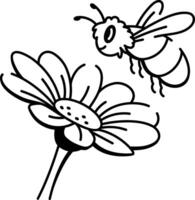 A sketchy style icon depicting the process of pollination vector
