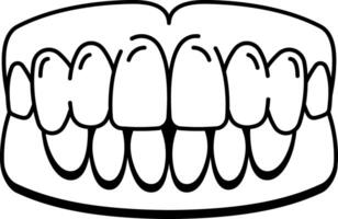 An icon of a denture designed in hand drawn style vector