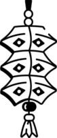 A hand drawn style icon showing a chinese firecracker design vector