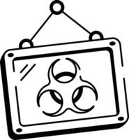 A hand drawn style icon symbolizing biohazard safety vector