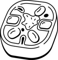 A doodle style icon showing chloroplast structure in cells vector