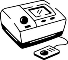 A doodle style icon illustrating the spectrophotometer device vector