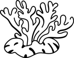 An icon of coral reef designed in hand drawn style vector