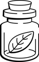A doodle style icon showing a specimen jar design vector