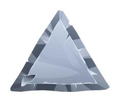 Triangular stone board with sharp edges and rough surface. Stone element for game and web. Ui or gui design element. Cartoon illustration vector