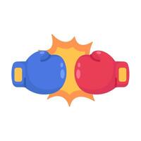 Colorful boxing gloves clashing in a dynamic design vector