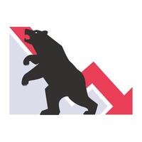 Bear Market Symbol with Graph Decline Illustration vector