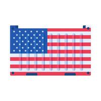 Stylized shipping container with American flag design vector