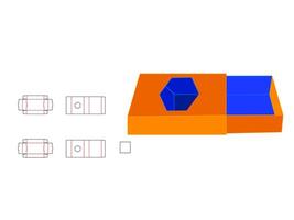 Polygon Shape window Large match box LASER CUT Template vector