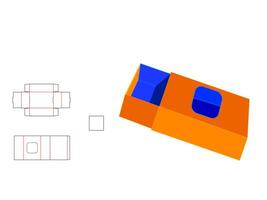Round Corner Rectangle Shape window Paper Sleeve box LASER CUT Template vector