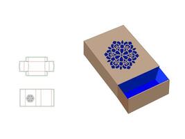Mandala patterned Laser Cut Template in Match box vector