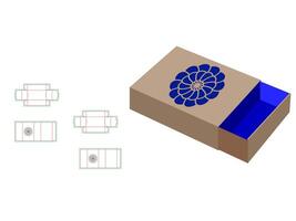 Paper match box Template with mandala Laser Cut vector