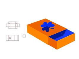 Leaves Shape window Custom Match box LASER CUT Template vector