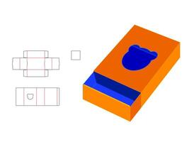 Panda Shape window Drawer box LASER CUT Template vector