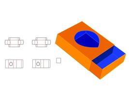 Water Drop Shape window Paper match box LASER CUT Template vector