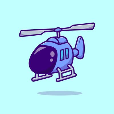 Helicopter Plane Flying Cartoon