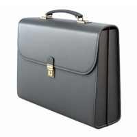 Professional Gray Briefcase with Metallic Lock for Business and Office Use on Transparent Background png
