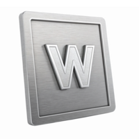 Metallic Letter W with Shiny Finish Suitable for Branding and Design Projects on Transparent Background png