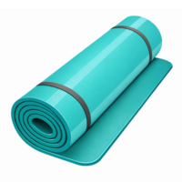 Turquoise Yoga Mat Rolling on Transparent Background for Fitness and Exercise Use png
