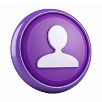 Purple User Profile Circular Design with Transparent Background for Social Media Applications png