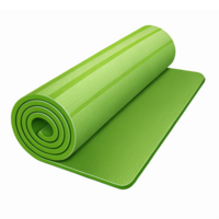 Rolled Green Yoga Mat for Fitness and Wellness Exercising Equipment with Transparent Background png
