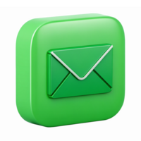 Green Email with Envelope Design on Transparent Background for Digital Communication Use png