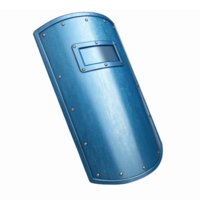Blue Metallic Shield with Reflective Surface for Medieval or Fantasy Themes png