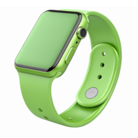 Smartwatch with Bright Green Band and Display on Transparent Background for Tech and Fitness Applications png