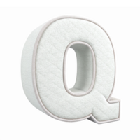 Stylish Plush Letter Q with Soft Texture for Creative Design and Educational Use png