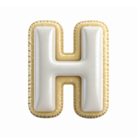 Realistic Three Dimensional Letter H Design with Glossy Finish and Edible Texture for Graphic Use png