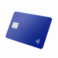 Modern Blue Payment Card with Contactless Technology on Transparent Background png