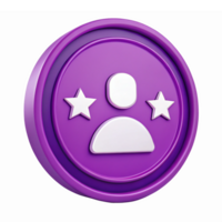 Purple User Badge with Stars for Recognition and Achievement in Digital Environments png
