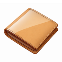Stylish Brown Leather Wallet with Smooth Finish and Modern Design on Transparent Background png