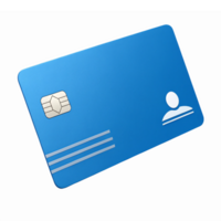 Blue Identity Card with Chip and Minimalist Design for Secure Identification Use png