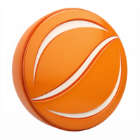 Glossy Orange Sphere with Dynamic Curved Design on Transparent Background for Modern Branding png