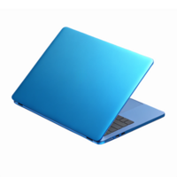 Blue Laptop Computer Design with Open Keyboard and Modern Aesthetic for Technology Themes png