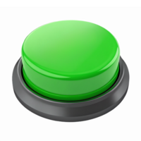 Shiny Green Round Push Button with Transparent Background for Digital Interfaces and Signage png