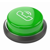 Bright Green Call Button with Transparent Background for Web Applications and Services png