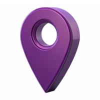Glossy Purple Location Pin with Hollow Center for Mapping and Navigation Applications png