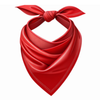 Elegant Red Bandana with Smooth Texture and Knotted Design on Transparent Background png